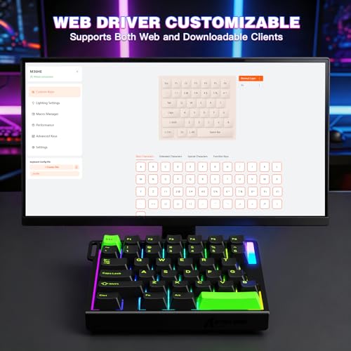 MAMBASNAKE Attack Shark M36 HE One-Handed Wired Hall Effect Keyboard, 8K Polling & 0.125ms, Adjustable Trigger, Hot-Swappab, PBT Keycap, RGB, Web Driver Support, Gaming Keyboard for PC/Gamer Black by MAMBASNAKE - Used condition - Image 8