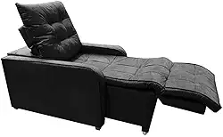 Poltrona Retratil e Reclinavel Com Rodape Regulavel Azera Preto