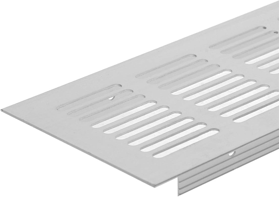 RUIAN 6Pcs Metal Air Vent Grille for Wardrobe Shoes Cabinet Sink Kitchen Stove Cabinet Showcase Computer Cabinet Bathroom Door Aluminum Alloy Small Rectangle Ventilation 80mmx400mm