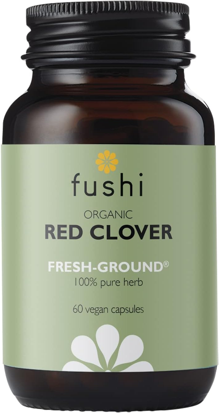Fushi Organic Red Clover Capsules, 60 Caps | Fresh-Ground Whole Food | Rich in Minerals, Supports Women’s Health | Indigenously Sourced | Ethical, Vegan & Made in the UK