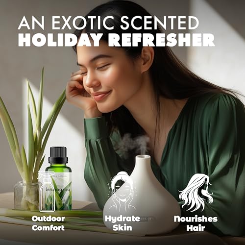 Image of Esslux Lemongrass Essential Oil - Outdoor Protection and Relaxes Muscle Aches - for Worry-Free Fun - 100 Pure Therapeutic Grade for Aromatherapy and Topical Use - 90 ML