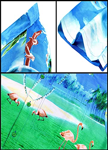 LA LEELA Men's Hawaiian Shirt Summer Beach4