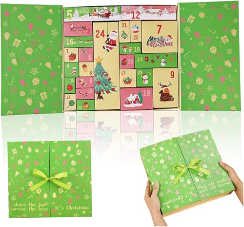 Make Your Own Advent Calendar,Empty Advent Calendar to Fill Yourself,24 Colorful Reusable Christmas Countdown Box for Fill Your Own Calendar Boxes,DIY Fillable Advent Calendar for Adults (C1)