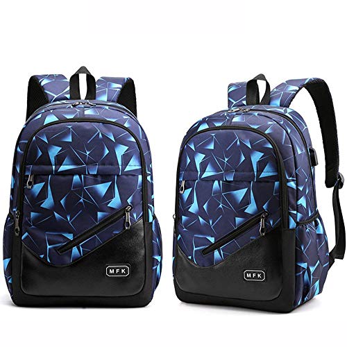 Mochila multifuncional de tela Oxford azul resistente al agua 7
