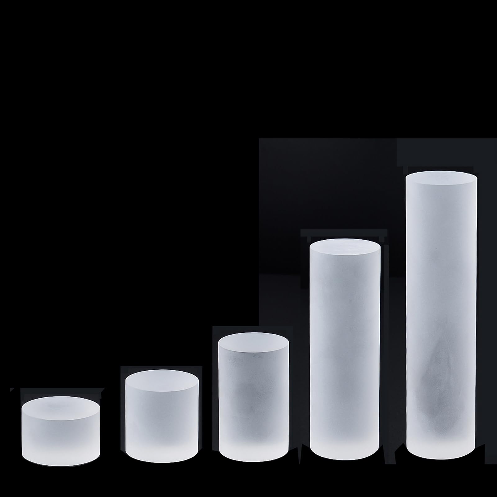 AYUWQZX Acrylic Polished Round Blocks, Acrylic Round Cylinder Display Blocks Multicolor 5cm Diameter 5-15cm Height Pack Of 5 Pcs(Frosted White)