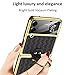 for Z Flip4 5G 2022 case 360°with Ring Luxury Electroplated PU Leather Cover Compatible with Samsung Galaxy Z Flip 4 5G Case Built-in Screen Protector Camera Phone Case (Black)