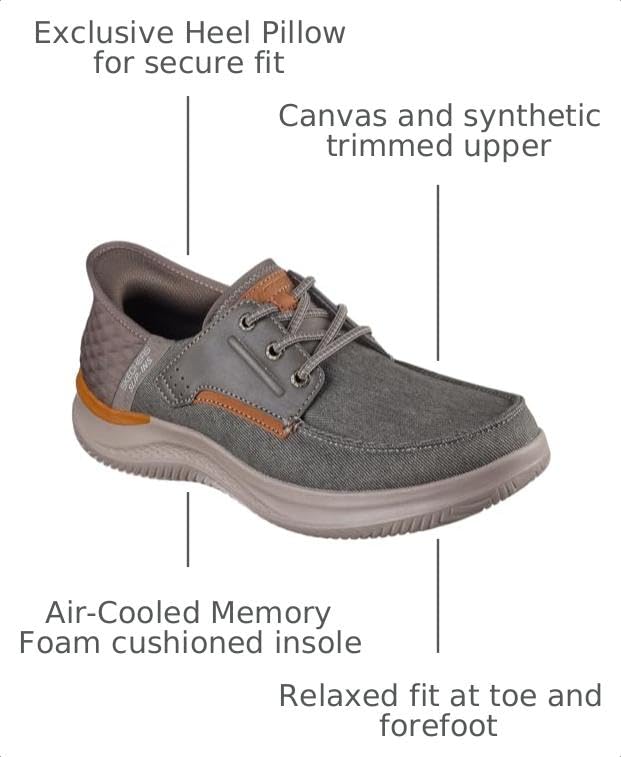 Image of Skechers Men's Hasting Niko Loafer | Casual, Slip-ins, Relaxed Fit, Air-Cooled Memory Foam, Vegan