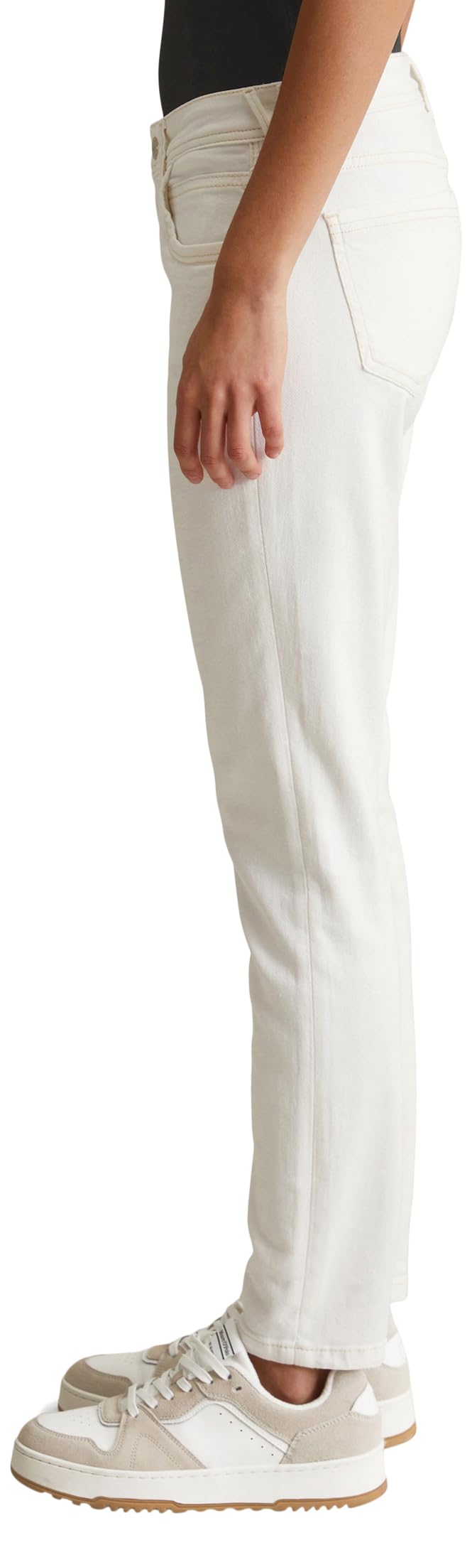 Marc O'Polo Denim Damen Jeanshose mit Stretch-Anteil Slim Fit, Mehrfarbig (White Multi 01), W33/L30 – Ansicht 3