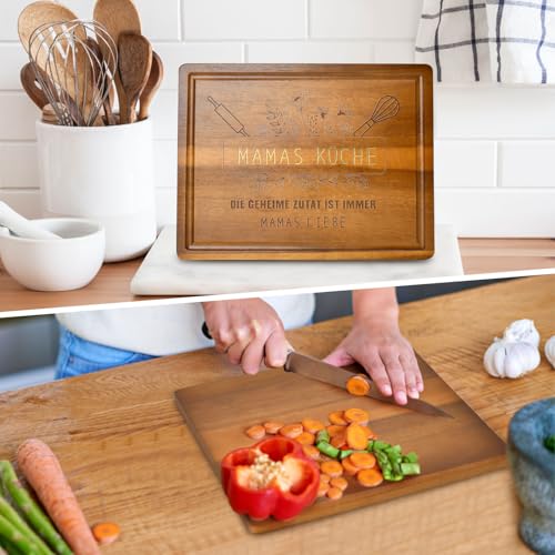 Muttertagsgeschenk Personalisiert Schneidebrett Holz,Muttertagsgeschenke für Mama Oma Frauen,Mama Geschenk Zum Muttertag Geburtstag Weihnachtsg