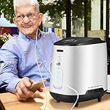 KKTECT Concentrador de oxígeno,Máquina de oxígeno portátil ajustable con hermoso panel de color grande IMD Gran flujo de 1-7L / min 42db Silencioso para uso doméstico y de viaje