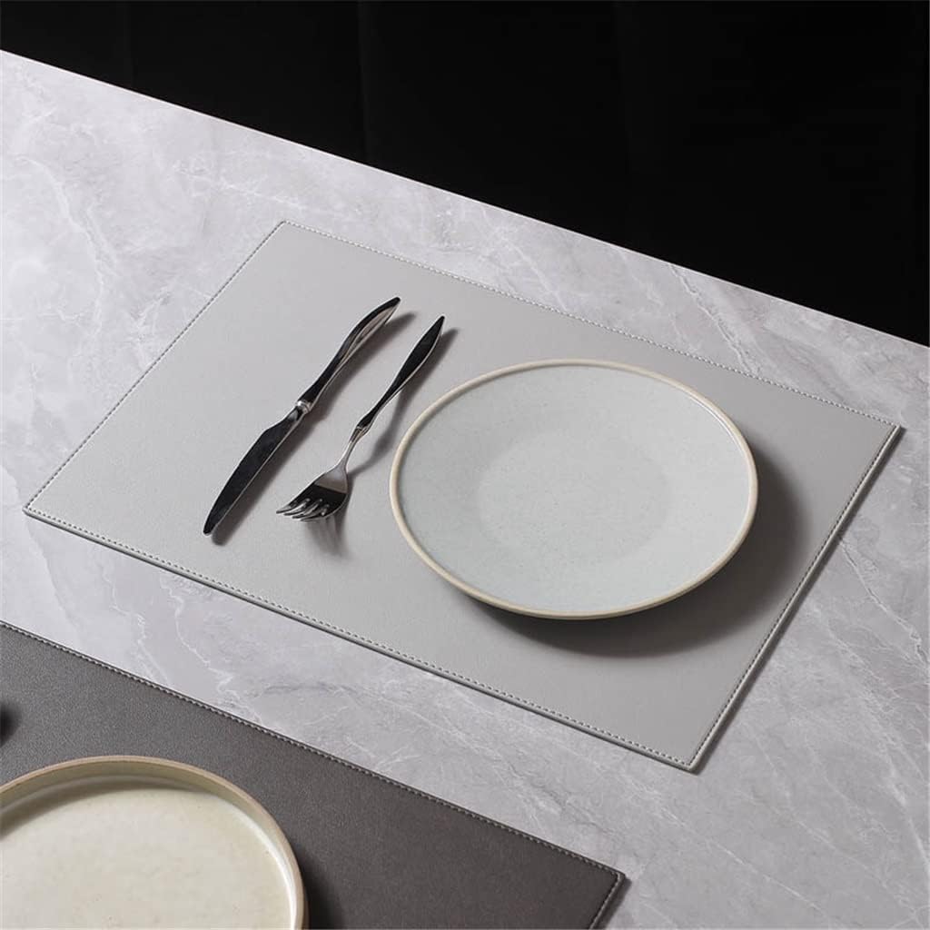 2 Pcs Leather Table Place Mats Western Pads Tableware Solid Color Bowl Mat Home Kitchen Accessories