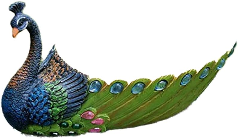 Planter Plant Pot Handmade 10.6 Inch Peacock Pot Resin Base Large Flowers Pot Cactus Pot Container with Hole for Home Garden Office Desktop Decoration (As