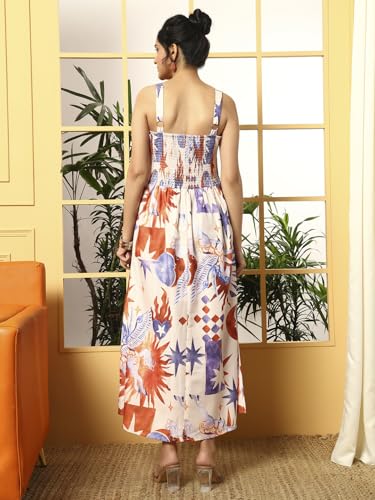 Image of GRECIILOOKS Maxi Dress for Women | Long One Piece Outfit | Casual Western and Stylish Party Outfit | Trendy Summer Fashion for Womens