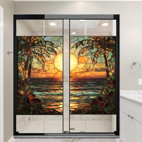 Vinilo adhesivo para ventana con diseño Rustic Ocean 23.6x35.4 pulg x2 piezas miniatura 3