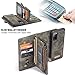 CaseMe for Samsung Galaxy S20 FE Wallet Case, Multi-Function 2 in 1 Retro Handmade Leather Case with Card Slots and Magnetic Back Cover Detachable Flip Zipper Case for Samsung Galaxy S20 FE (Black)