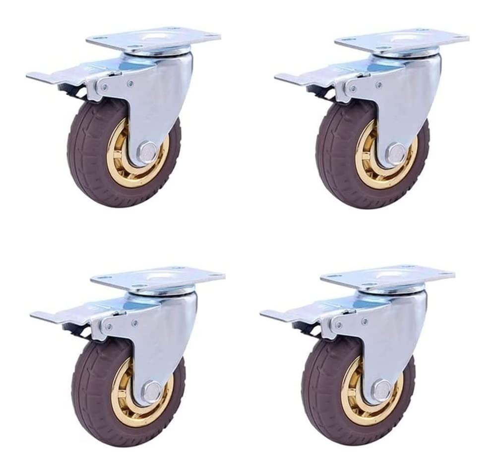 Roulettes pivotantes antidérapantes de 3 pouces pour stabiliser un chariot lourd