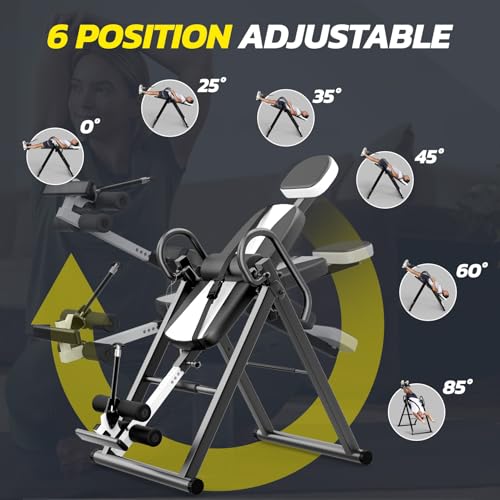Dripex Gravity Heavy Duty Inversion Table with Headrest & Adjustable Protective Belt Back Stretcher Machine for Pain Relief Therapy (White) - Image 5