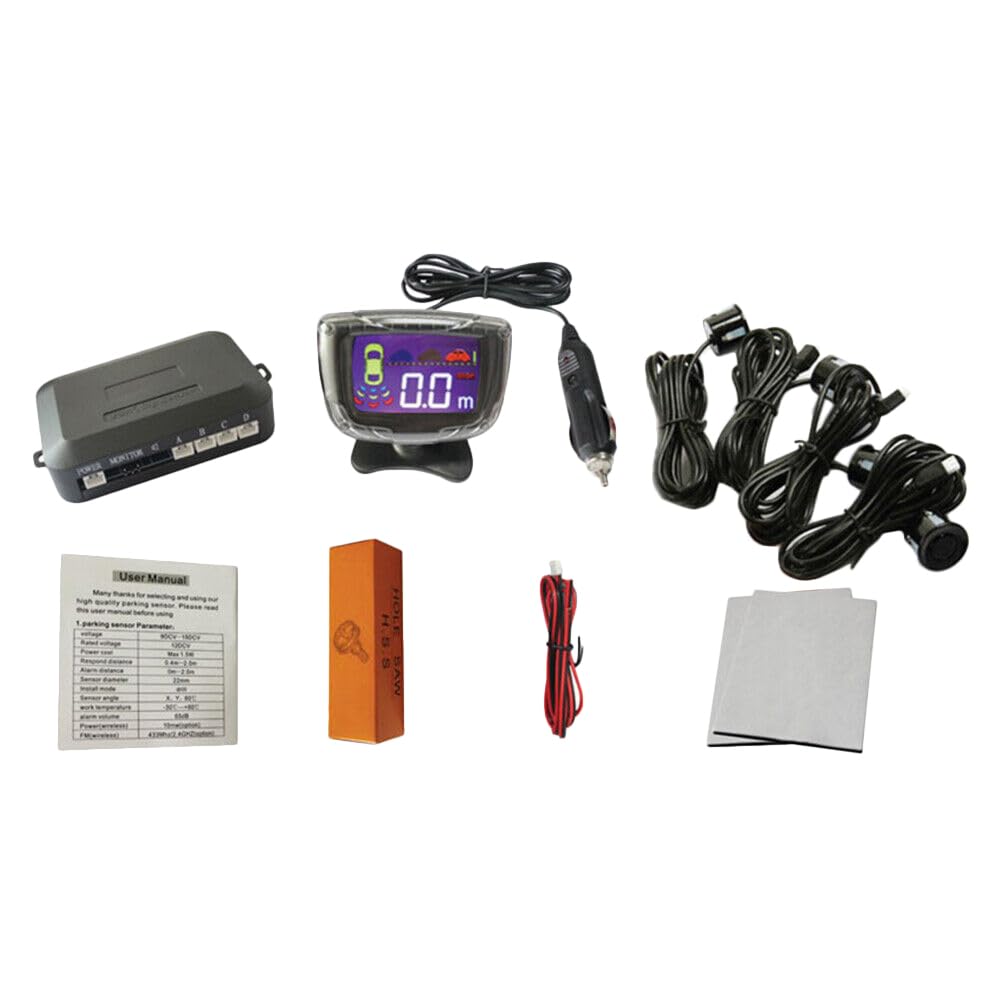 Kit de capteur de radar de recul sans fil pour voiture DC 12 V avec distance de détection de radar : 0,3~2,0 m/11,8 à 200 cm, capteur de recul de voiture avec système radar sensible