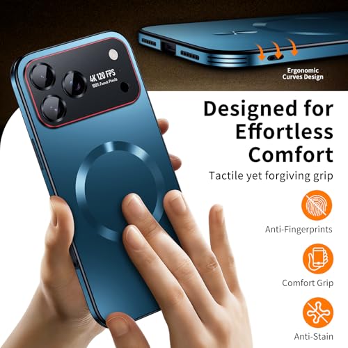 Image of for iPhone 17 Pro Max Case,Slim Design Compatible with MagSafe,Strong Magnetic Shockproof Military-Grade Protection for Screen & Camera Cover Case for 17 Pro Max,Blue