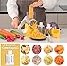 Cambom Rotary Cheese Grater Hand Crank Cheese Shredder for Fresh Cheese, Vegetable, Nuts,Non-slip Suction Base, Free Cleaning Brush Three Blades,Yellow