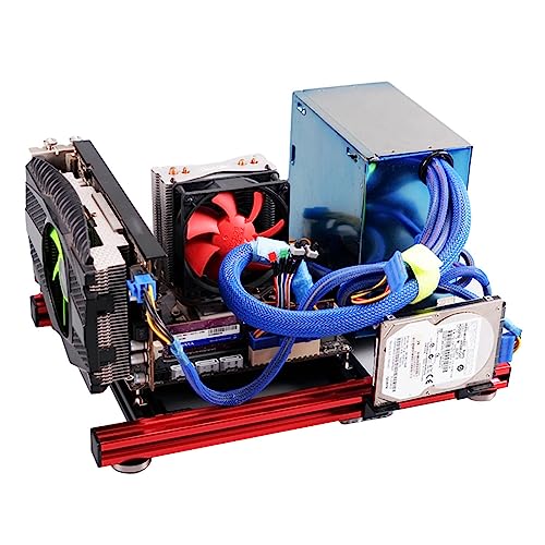 Gabinete Mini ITX de aluminio con diseño de estructura abierta para ensamblaje DIY, ideal para gaming y configuraciones ahorradoras de espacio miniatura 7