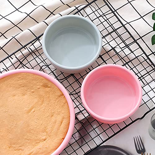 Silicone Muffin Pans Cupcake Set,4 Inches Round Shaped Silicone Baking Pans Molds Nonstick Cupcake Liners Silicone Baking Cups (Pack Of 4, Pink) #TOP4