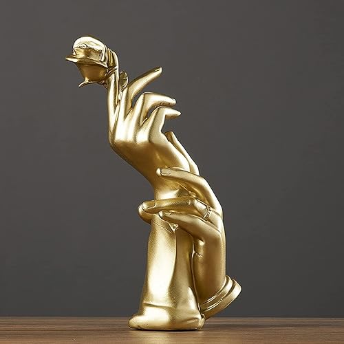 Miniatura 4 de Escultura de la estatua del feng shui chino, escultura moderna de mano humana, ornamentos decorativos, escritorio de oficina, resina, hecho a mano,