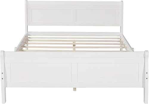 Miniatura 3 de Harper & Bright Designs Base de cama de plataforma matrimonial con cabecero y estribo, marco de cama de madera de tamaño matrimonial para niños,