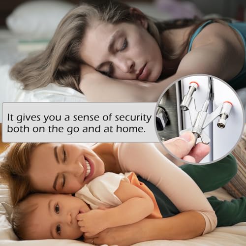 MEGAVOW Tragbares Türschloss Set, Verstellbares Edelstahl Türschloss mit Aufbewahrungstasche, Sicherheitsvorrichtung Reisetürschloss für Reisen Hotel Schule Zuhause Wohnung Hochschule