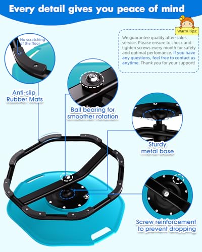 Image of Sensory Spinning Chair with Safety Handles for Autistic Kids, Sensory Toys for Kid with ADHD Autism, Sensory Swivel Chair Sit and Spin Training Body Coordination Autism Christmas Toys for Kid - Blue