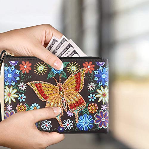 DIY Diamond Painting Handbag Bag Butterfly Special Shaped Diamond Painting Wristlet Clutch Women Wallet Handbag Art Crafts Gifts for Ladies and Girls - Thumbnail 5