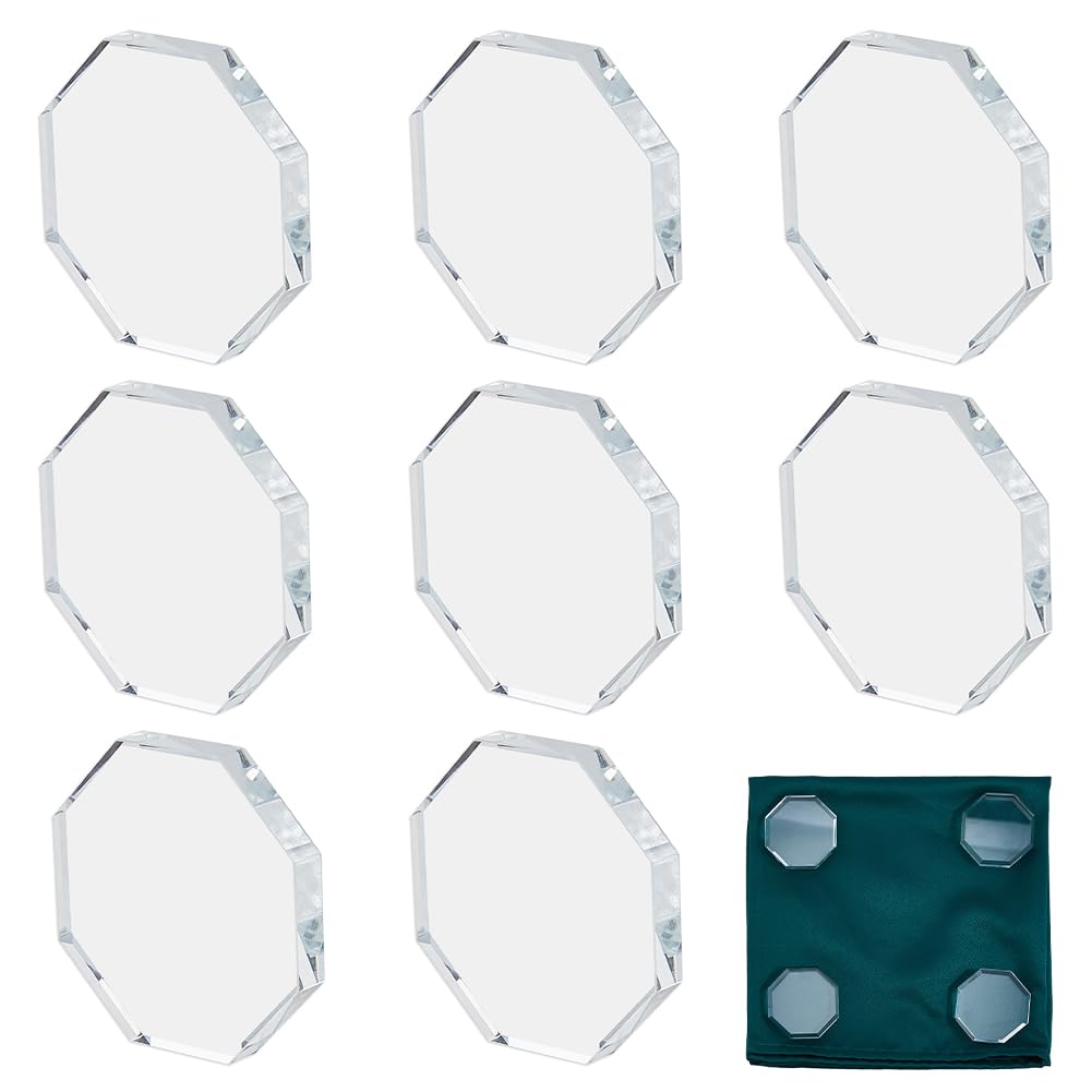 DICOSMETIC 10Pcs Glass Pattern Weights Cloth Sewing Weights 5.55x1cm Small Clear Paper Weight Glass Sewing Accessories for Dressmaking, Pattern Making and Sample Cutting, Octagon