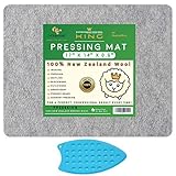 HudsonTech 17 x 14 Felted Wool Pressing Mat for Quilting, Pad is New Zealand Wool Mat for Sewing Notions and Ironing, Includes Silicone Iron Pad