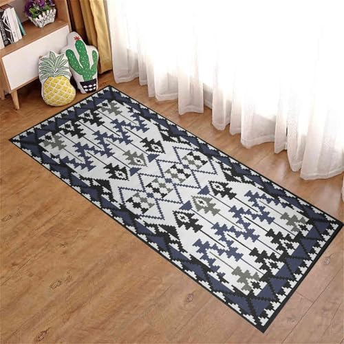 Alfombra pasillo larga antideslizante con diseño texturizado resistente de 90x120 3