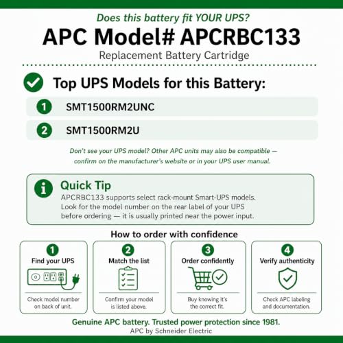 APC Genuine UPS Replacement Battery APCRBC133 for UPS Model SMT1500RM2U - image 3