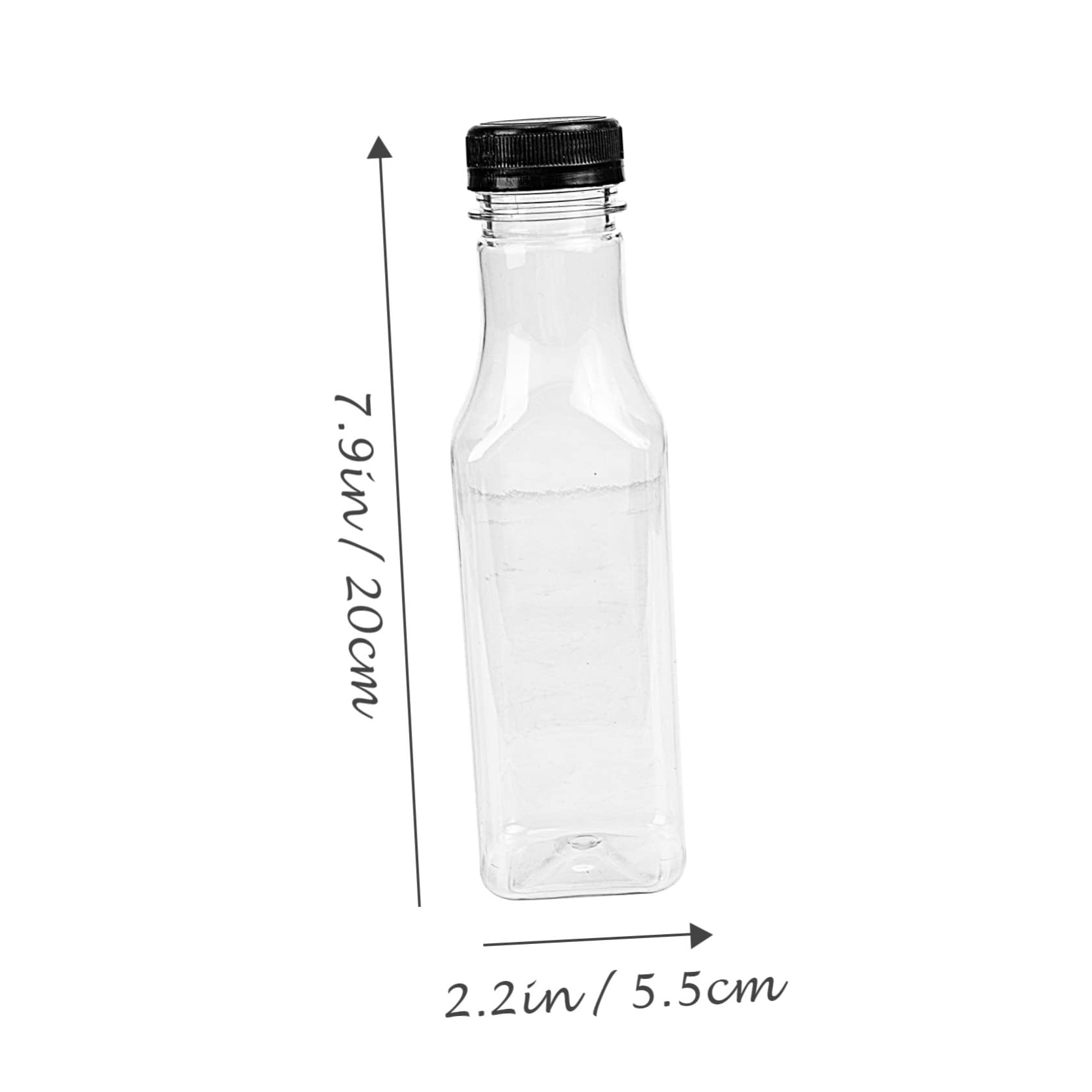 Gatuida 350ml Plastic Beverage Bottles Juice Bottles Caps Thicken Plastic Milk Tea Containers Leakproof Design