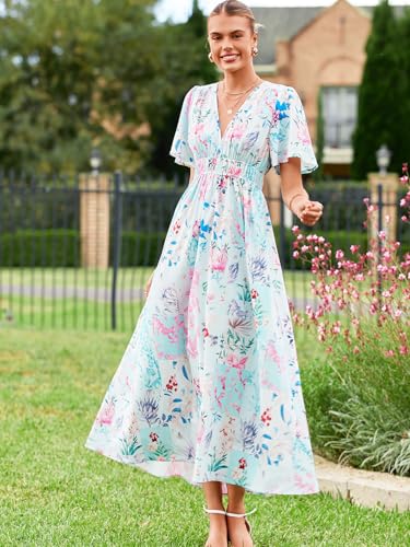 Image of Flessibili Womens Summer Floral Maxi Dress Wedding Guest Party Long Dresses 2026