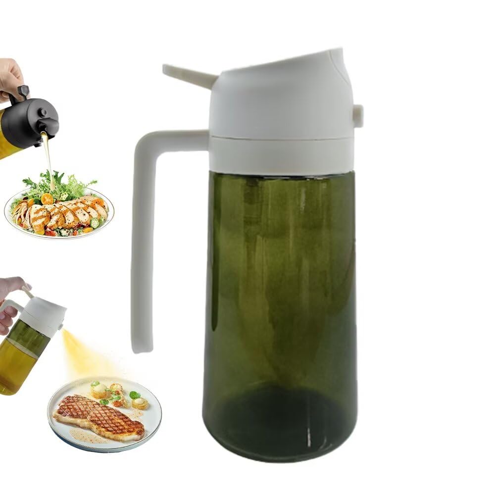 HWHIEUAIK Kitchen Maiden 2 in 1 Oil Dispenser, New Kitchenmaiden 2 In 1 Oil Sprayer for Cooking，Olive Oil Dispenser Bottle Spray And Pour for Air Fryer, Salad, Frying, BBQ