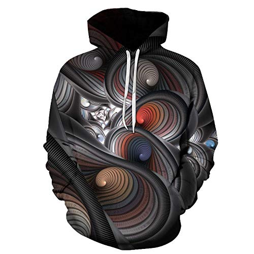 Sweat à capuche 3D enfants avec motif vortex abstrait et poche kangourou pour ados
