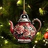 Personalized Cookware Silver Kettlea Ornament, Kitchen Aid Teapot Kettle Kitchen Stove Glass Xmas Decor, Cooking Tea Kettle Ornament (Acrylic, Style 10) #1