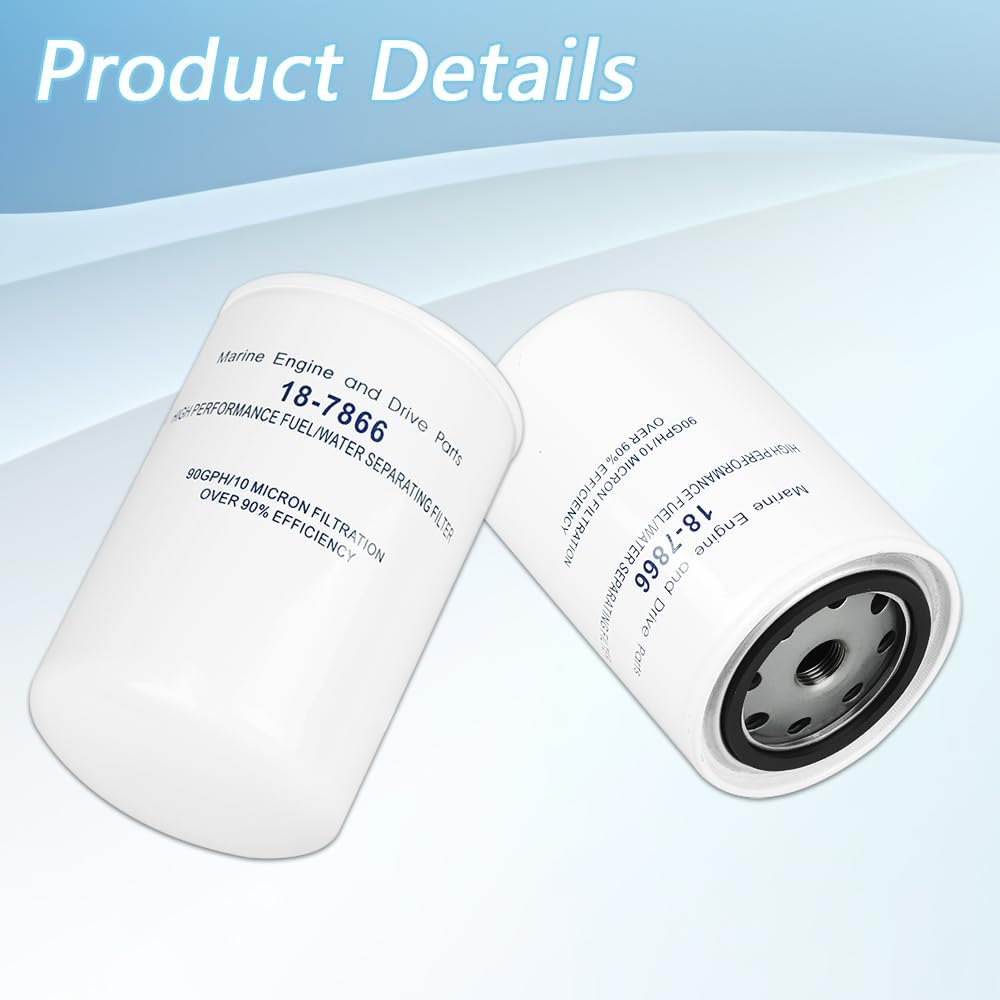 2Pcs 18-7866 Fuel Filter Fuel Water Separating Filter Compatible with Yamaha MAR-FUELF-IL-TR & MAR-10MEL-00-00, for Mallory 9-37807,for Sierra Marine 18-7866