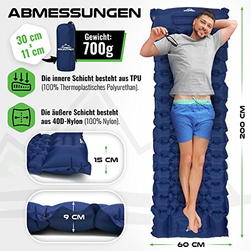 MOUNTREX Sleeping Mat, Outdoor, Camping Air Mattress, Ultralight & Small Pack Size (700 g), Inflatable Mattress - Image 2