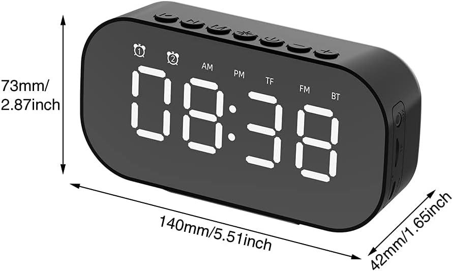 Bedside Wireless Charging Non Ticking Radio Alarm Clock with Dimmable
