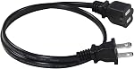 2FT Polarized 2Prong Extension Cord - White Replacement US AC Two Prong 13A 125V Power Extension Cable, Short Small Low Profile Flat Wall Appliance Power Cord for Outlet Saver, Christmas Light