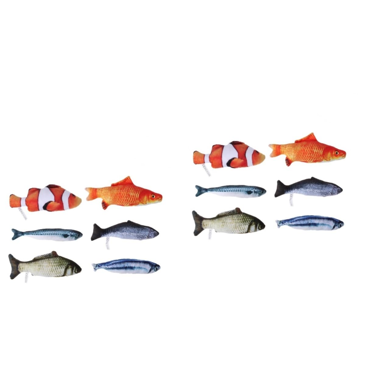 Generic 12 Pcs plush fluffy stuffed animals themberchaud plush pet toys scrump plush fish stuffed toy fish throw pillow fish pillow fish cushion crucian carp cat toy 3d