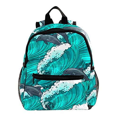 Sac à dos pour garçons et filles motif vagues de mer 30cm pour enfant
