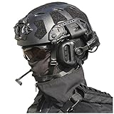 Fotrsta Airsoft Fast Helm Set Mit Headset, Taktischer Schnellhelm Mit Gläsern Und NVG Halterung Und Binokular Modell Für Outdoor Airsoft Paintball CS Spiel