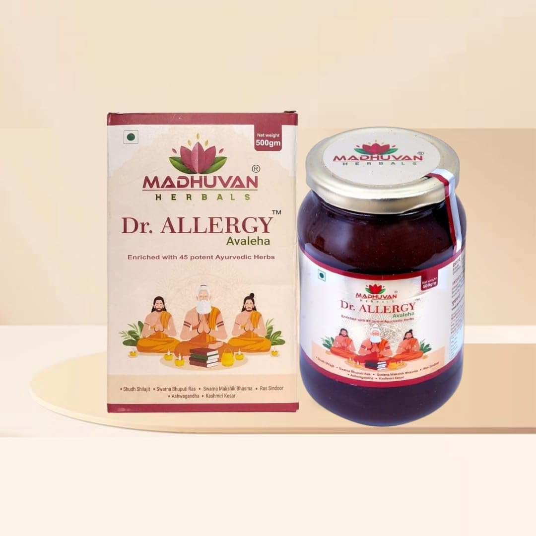 Madhuvan Herbals Dr. Allergy (Avaleha) 500 gms for Respiratory Allergy,Dust Allergy,Seasonal allergy,Bronchial asthma,Allergic asthma,Sinusitis,Pneumonia-picture-19