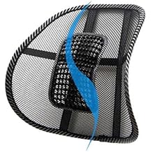 Car Seat Office Chair Massage Back Lumbar Support Mesh Ventilate Cushion Pad Black for Driver