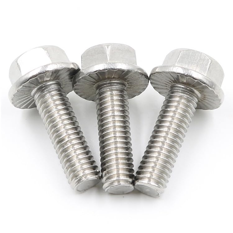 4/10 pz M5 M6 M8 M10 M12 A2-70 In Acciaio Inox 304 GB5787 Bulloni Flangia Esagonale Rondella Dentata Viti a Testa Integrata